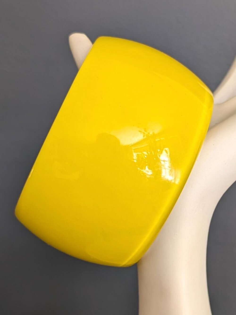 Wide, thick, bright sunny yellow bangle